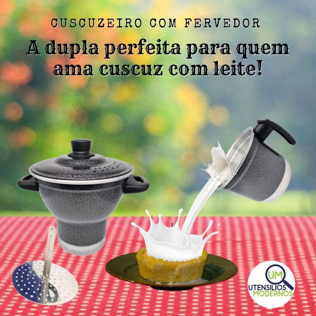 Cuscuzeiro Nordestino Aluminio Craqueado nº18 Porções Fervedor nº12 1 Litro